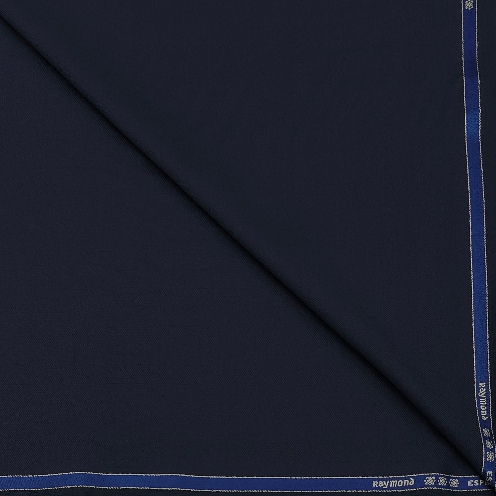 Trouser Fabric Raymond Wool Blended Self Hereingbone Colour Dark Night Blue
